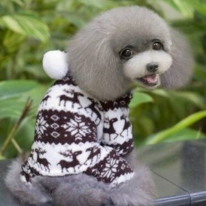 Soft dog outfit ugly sweater deer print L